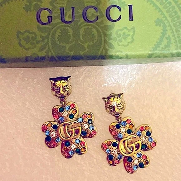 Gucci Feline Head Earrings Authentic - Picture 5 of 16